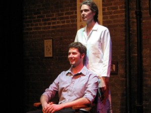 Jason Peele and Christine Rodgers in the No Nude Men production. 