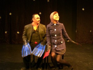 Warden Lawlor and Cassie Powell in the No Nude Men production. 