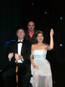 Scott Ayres, Warden Lawlor, and Stacy Malia in the No Nude Men production. 