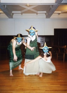 Deborah Strickland, Valerie Beck and Tracey Pickels in the Reed College production. 