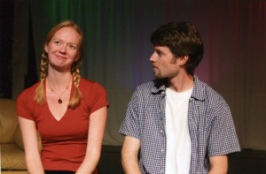 Lisa Swanson and Aaron Begg in the No Nude Men production. 