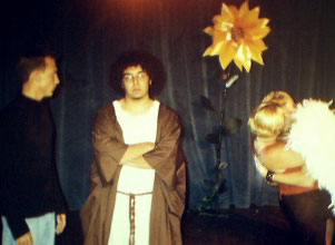 Nick Sheldon, Steve Cruz, Abby Midgette, and Jay Middleton in the Quicksilver Production. 